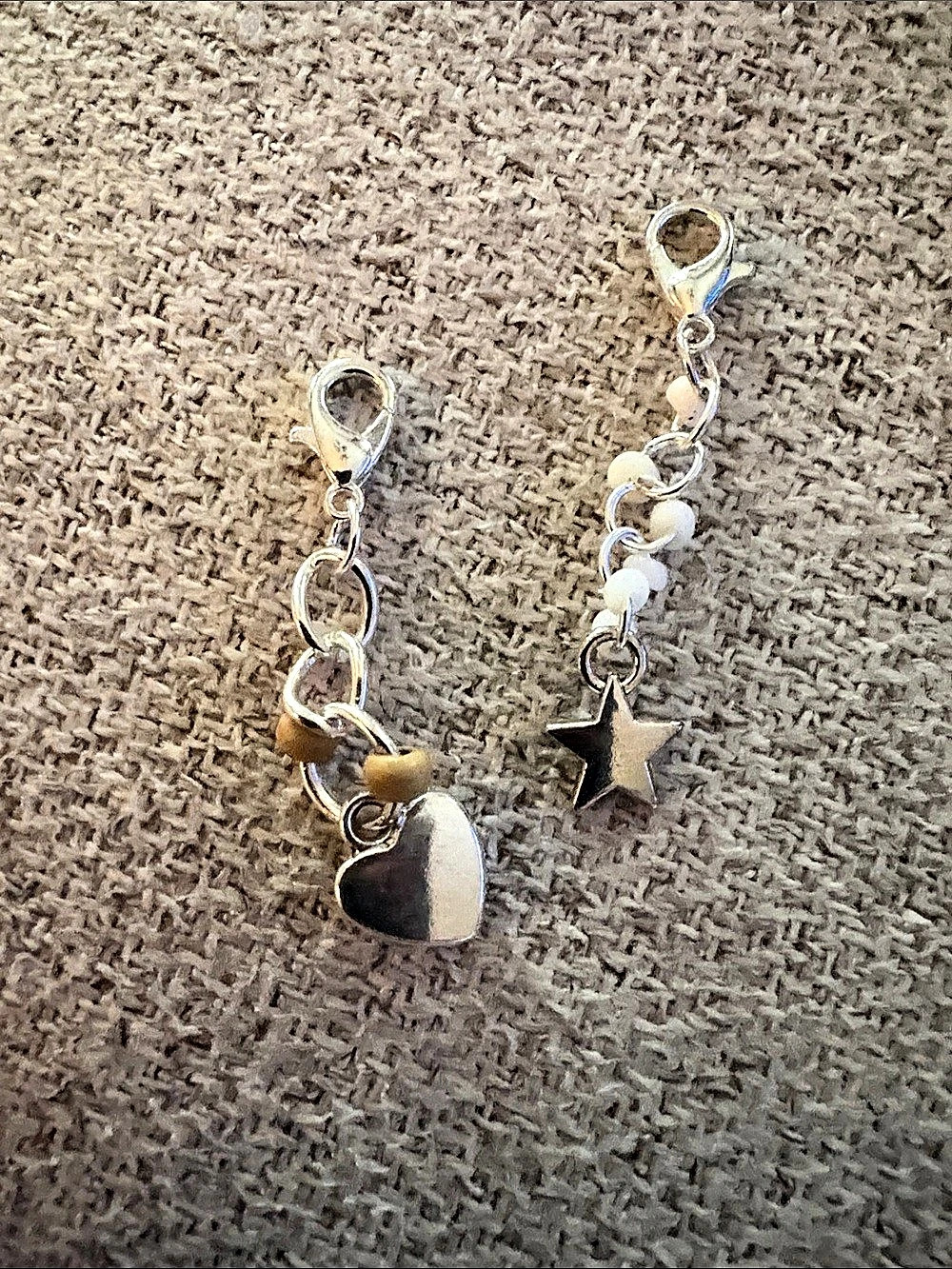 Silver-Tone Star & Heart Charm Clips